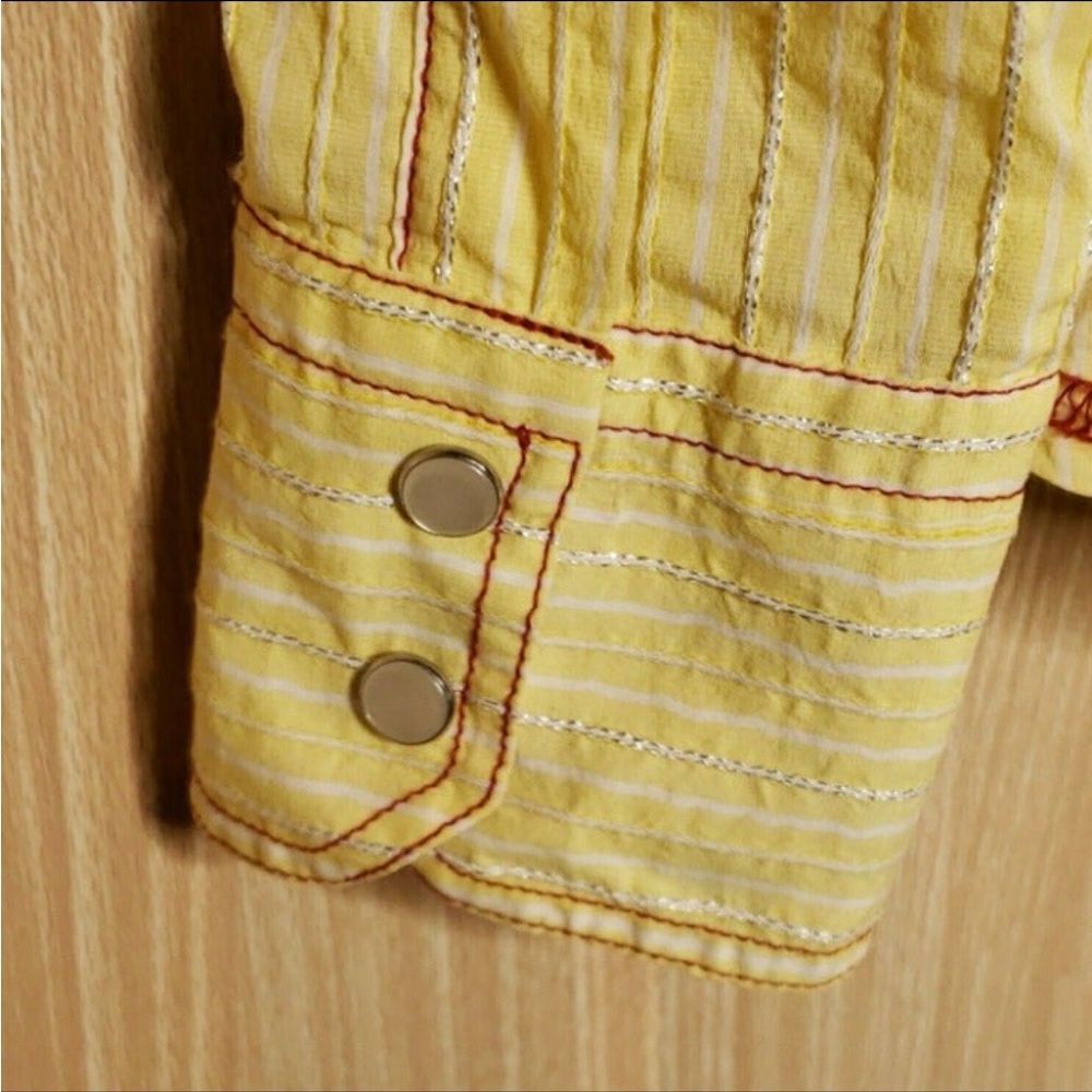 Georg Roth Yellow Button Down Shirt with Floral Accents - Picture 4 of 9